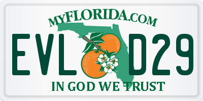 FL license plate EVLD29