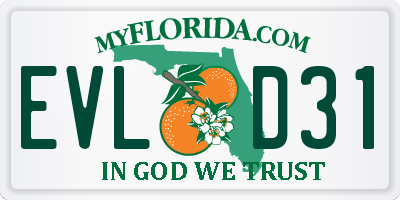 FL license plate EVLD31