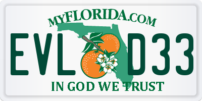 FL license plate EVLD33