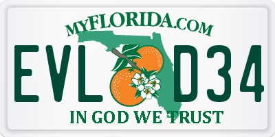 FL license plate EVLD34