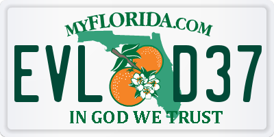 FL license plate EVLD37