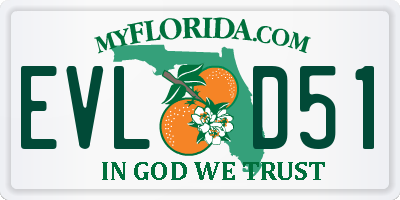FL license plate EVLD51