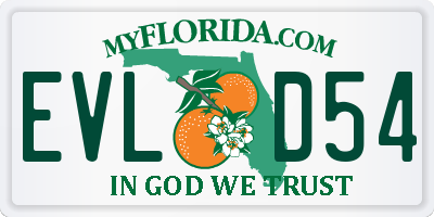 FL license plate EVLD54