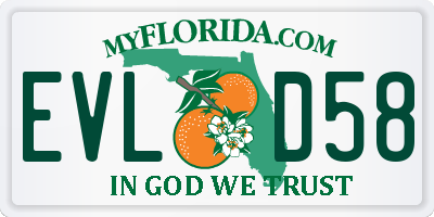 FL license plate EVLD58