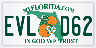 FL license plate EVLD62