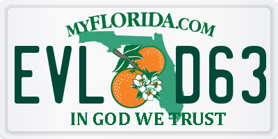 FL license plate EVLD63