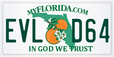 FL license plate EVLD64