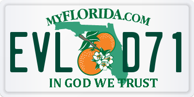 FL license plate EVLD71