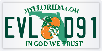 FL license plate EVLD91
