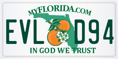 FL license plate EVLD94