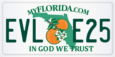 FL license plate EVLE25