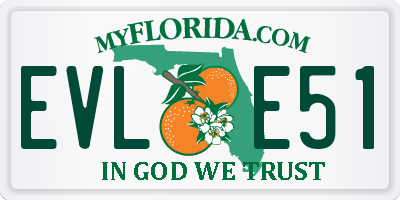 FL license plate EVLE51
