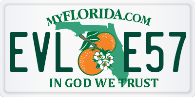 FL license plate EVLE57