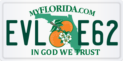 FL license plate EVLE62