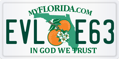 FL license plate EVLE63