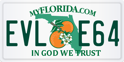 FL license plate EVLE64