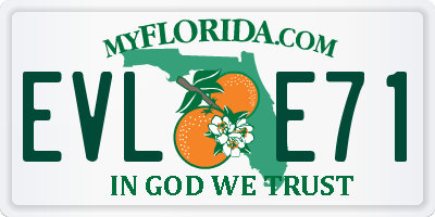 FL license plate EVLE71