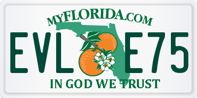 FL license plate EVLE75