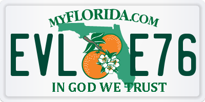 FL license plate EVLE76