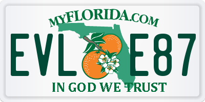 FL license plate EVLE87