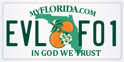 FL license plate EVLF01
