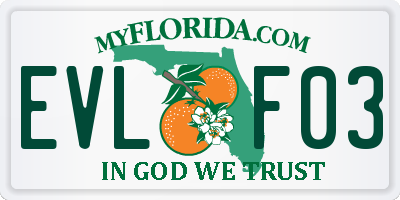 FL license plate EVLF03