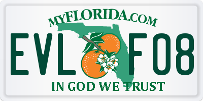 FL license plate EVLF08
