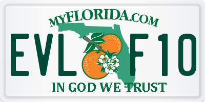 FL license plate EVLF10