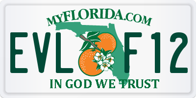FL license plate EVLF12