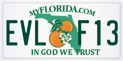 FL license plate EVLF13