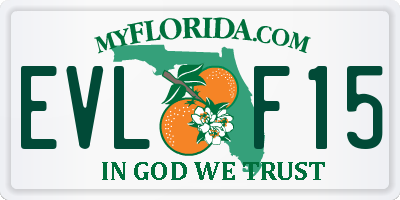FL license plate EVLF15
