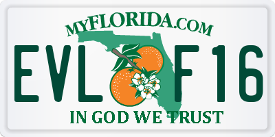 FL license plate EVLF16