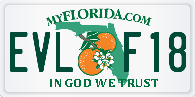 FL license plate EVLF18