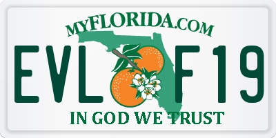 FL license plate EVLF19