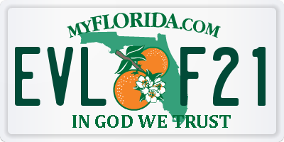 FL license plate EVLF21