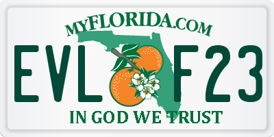 FL license plate EVLF23