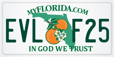 FL license plate EVLF25