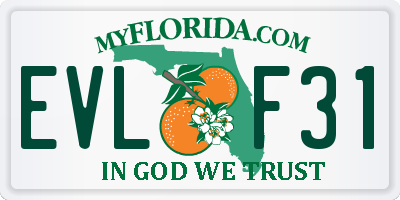 FL license plate EVLF31