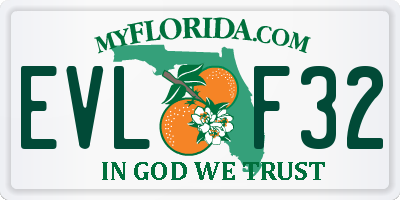 FL license plate EVLF32