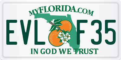 FL license plate EVLF35