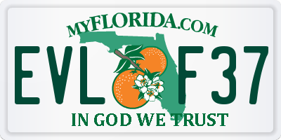 FL license plate EVLF37