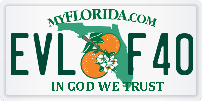 FL license plate EVLF40