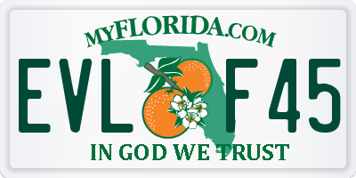 FL license plate EVLF45