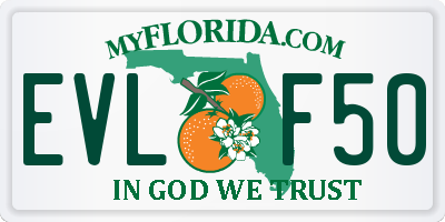 FL license plate EVLF50