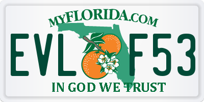 FL license plate EVLF53