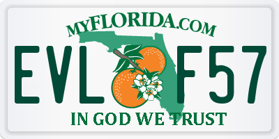 FL license plate EVLF57