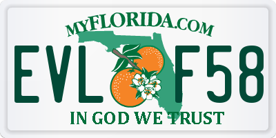 FL license plate EVLF58