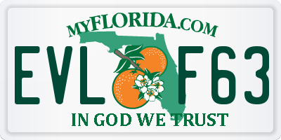 FL license plate EVLF63