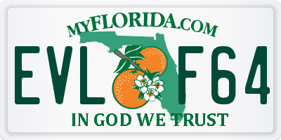 FL license plate EVLF64