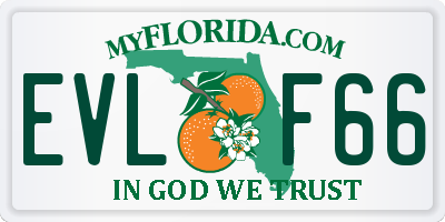 FL license plate EVLF66